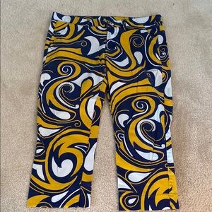 Loudmouth Yellow and Blue Swirl Capris
